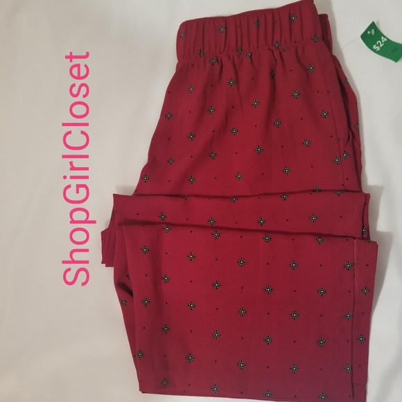 Dip Wide Leg Pants...Red/Blk...Size 12